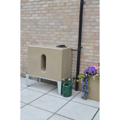 350 Litre Square Water Butt V1 - Sandstone - Double Outlet