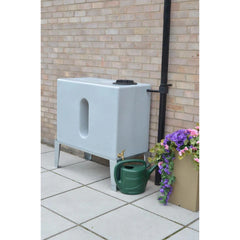 350 Litre Square Water Butt V1 - White Marble - Double Outlet