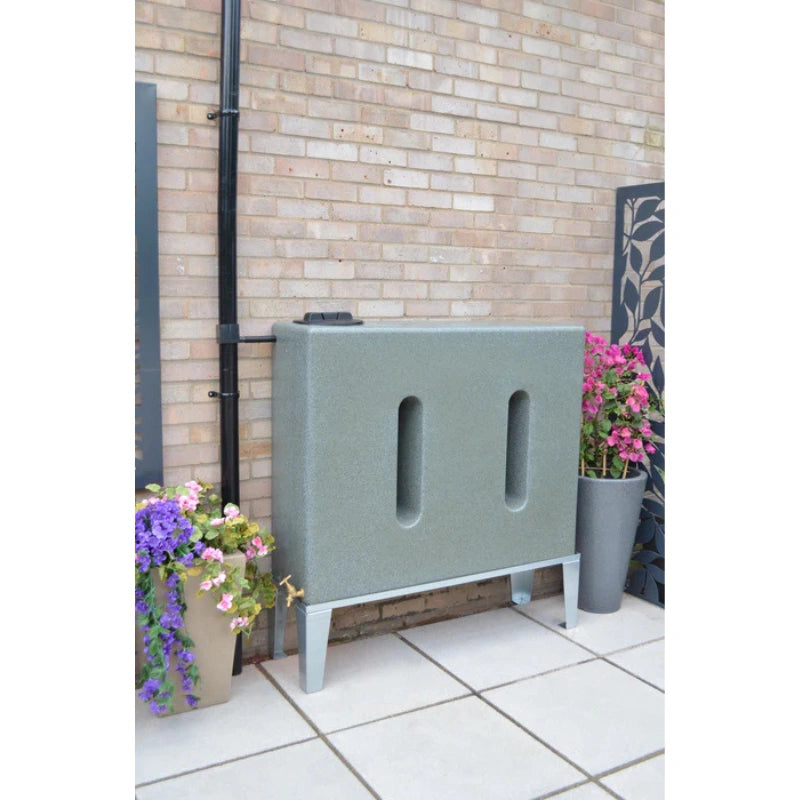 400 Litre Slimline Water Butt in Green Marble