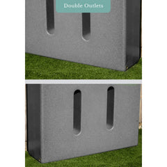 400 Litre Slimline Water Butt in Millstone - Double Outlet