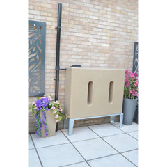 400 Litre Slimline Water Butt in Sandstone - Double Outlet