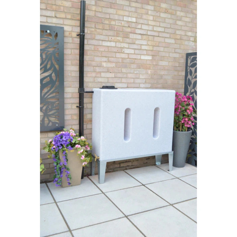 400 Litre Slimline Water Butt in White Marble