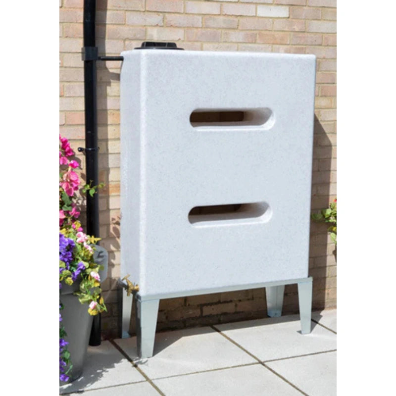 400 Litre Water Butt in White Marble V3