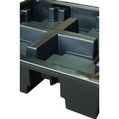 4 Drum Plastic Spill Pallet - PE Grid - Black