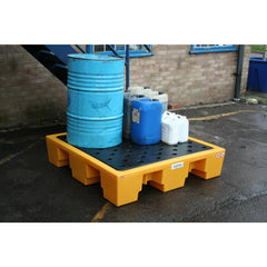 4 Drum Plastic Spill Pallet - PE Grid