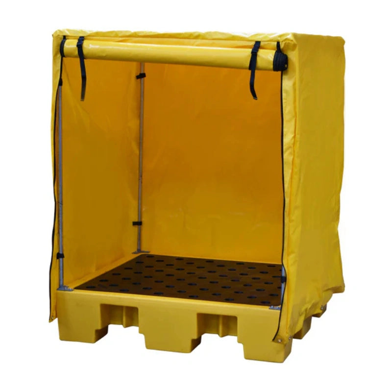 4 Drum Plastic Spill Pallet - PE Grid & Cover