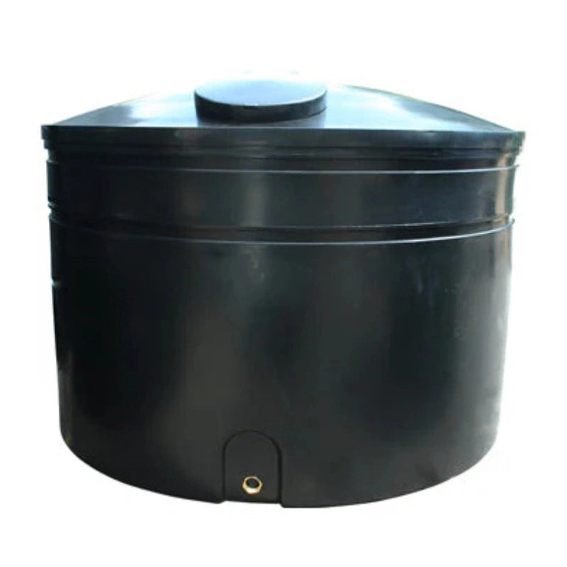 5000 Litre Cylindrical Potable Water Tank - Black - WRAS Approved
