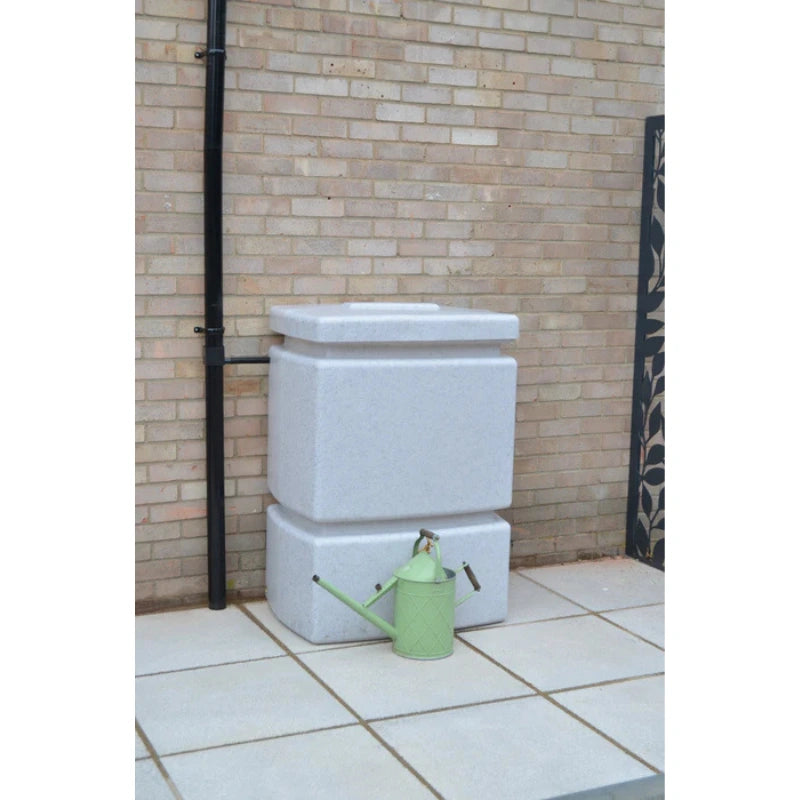 525 Litre Pillar Water Butt in White Marble