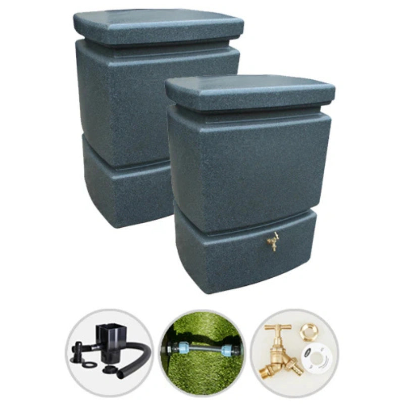 525 Water Butt Twin Pack Linked - Millstone