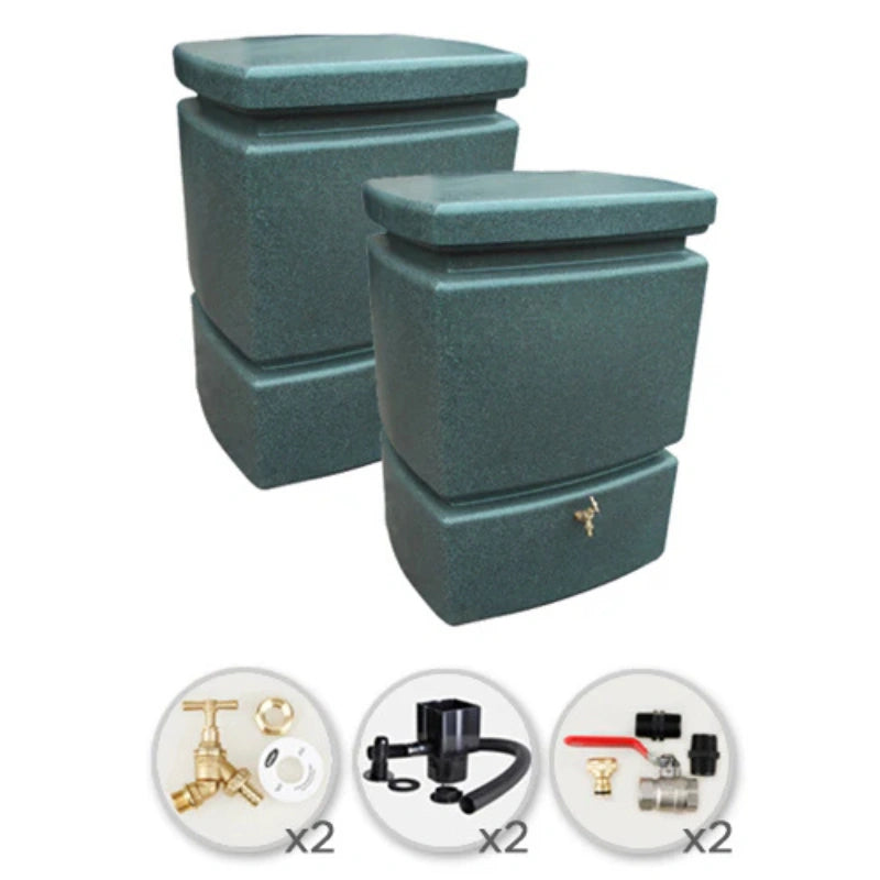 525 Water Butt Twin Solo Pack - Green Marble