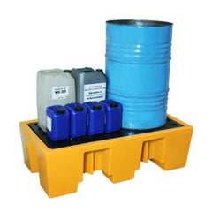 5 x 2 Drum Plastic Spill Pallet - PE Grid