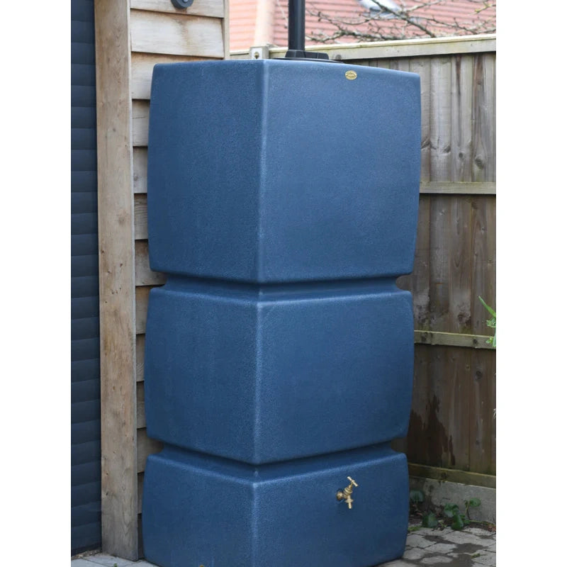 825 Litre Pillar Water Butt Rainwater Tank in Blue Marble