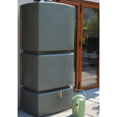 825 Litre Water Butt Kit Green Marble - C/W Tap Kit, Diverter & Shut Off Valve