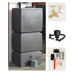 825 Litre Water Butt Kit Millstone - C/W Tap Kit, Diverter & Shut Off Valve
