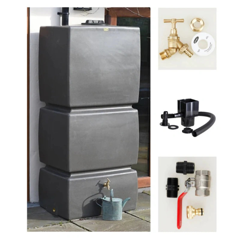 825 Litre Water Butt Kit Millstone - C/W Tap Kit, Diverter & Shut Off Valve