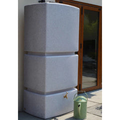 825 Litre Water Butt Kit White Marble - C/W Tap Kit, Diverter & Shut Off Valve