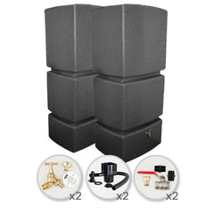 825 Litre Water Butt Twin Solo Pack - Millstone