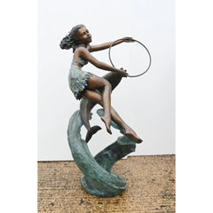 Canonbury Antiques Art Nouveau Bronze Fountain Dolphin Girl Garden Casting