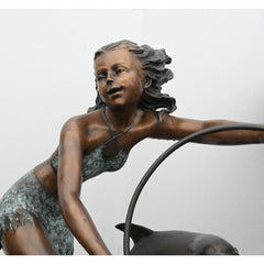 Canonbury Antiques Art Nouveau Bronze Fountain Dolphin Girl Garden Casting