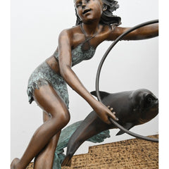 Canonbury Antiques Art Nouveau Bronze Fountain Dolphin Girl Garden Casting