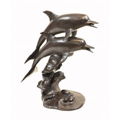 Canonbury Antiques Bronze Dolphin Fountain Porpoise Water Feature Statue