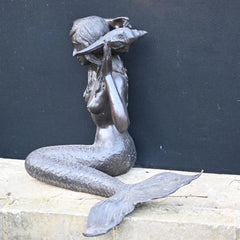 Canonbury Antiques Bronze Mermaid Fountain Garden Statue Siren Female Figurine