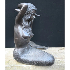 Canonbury Antiques Bronze Mermaid Fountain Garden Statue Siren Female Figurine