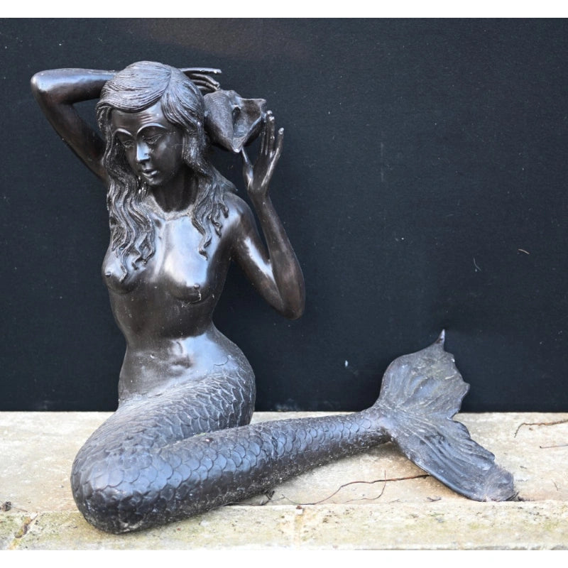 Canonbury Antiques Bronze Mermaid Fountain Garden Statue Siren Female Figurine
