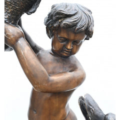 Canonbury Antiques Classical Bronze Cherub Fountain Fish Geese Garden Statue