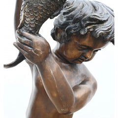 Canonbury Antiques Classical Bronze Cherub Fountain Fish Geese Garden Statue