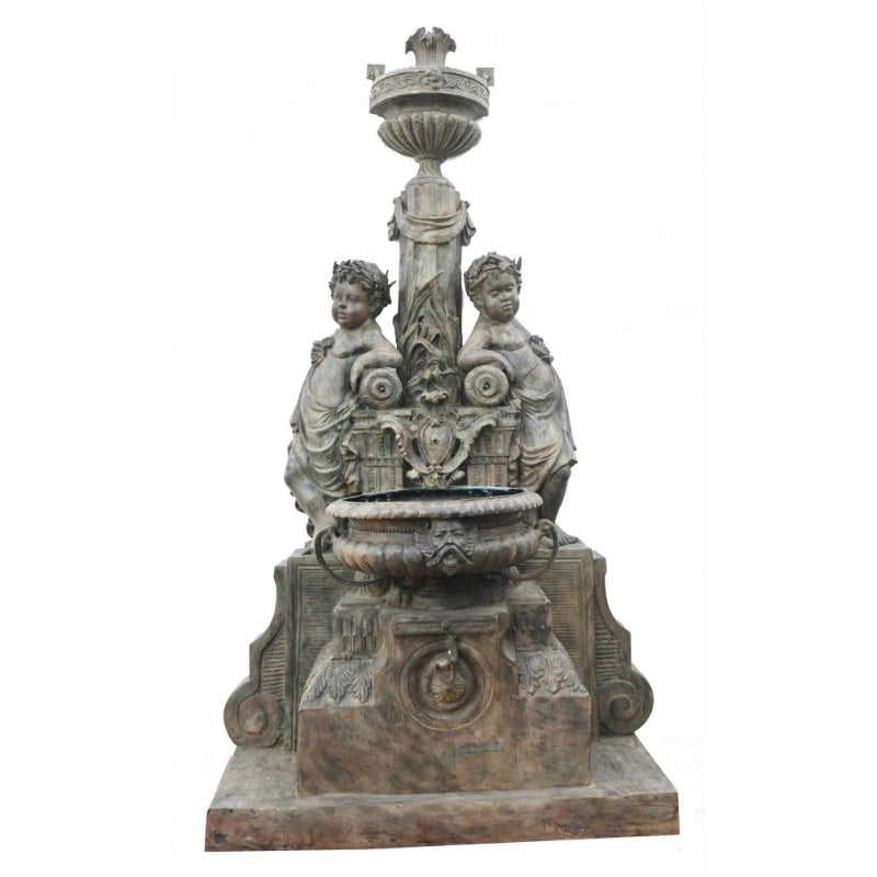 Canonbury Antiques Italian Bronze Wall Fountain Cherub Classical Garden Water Feature