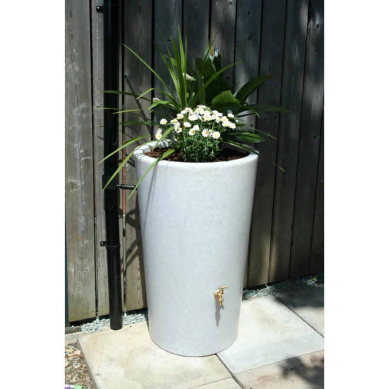 City Water Butt Planter White Marble