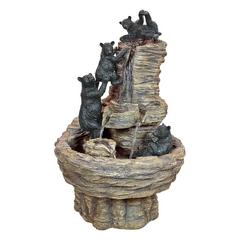 Design Toscano Water Fountain - Rocky Mountain Splash Black Bears Garden Decor Fountain - Outdoor Water Feature