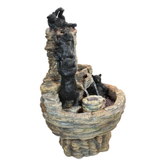 Design Toscano Water Fountain - Rocky Mountain Splash Black Bears Garden Decor Fountain - Outdoor Water Feature