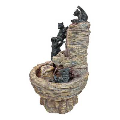 Design Toscano Water Fountain - Rocky Mountain Splash Black Bears Garden Decor Fountain - Outdoor Water Feature