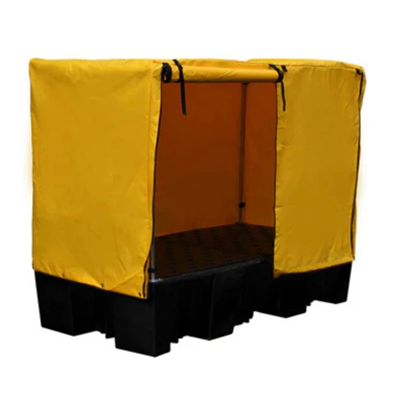Double IBC Bund Black c/w Frame and Yellow Cover