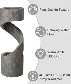 Glitzhome Decorative Tiered Outdoor Water Fountain with LED Light