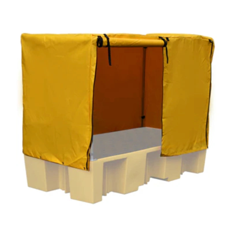 Heavy Duty Double IBC Bund Cover & Frame - Yellow