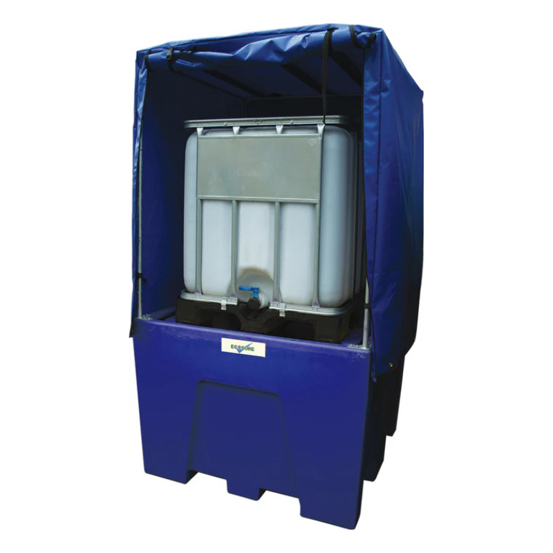 IBC Bund Pallet Blue - c/w Grid and Premium Cover