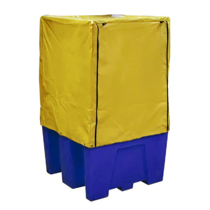 IBC Bund Pallet Blue c/w Premium Yellow Cover