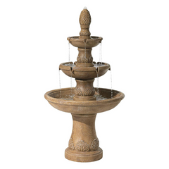 John Timberland Domanico Italian Outdoor Floor Bubbler Fountain and Waterfalls 57" High 3 Tiered Basins