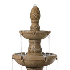 John Timberland Domanico Italian Outdoor Floor Bubbler Fountain and Waterfalls 57" High 3 Tiered Basins