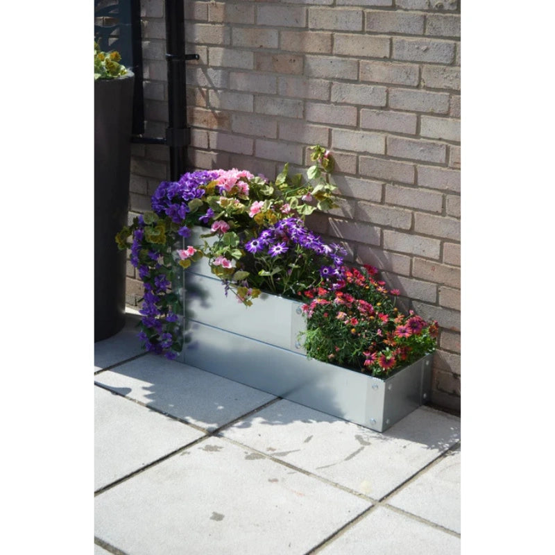 Long Three Tier Raised Bed / Galvanised Planter Set