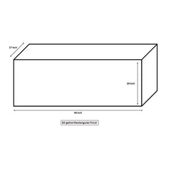 Norlog 60 gallon Rectangular Pond No Pump