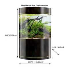 Penn-Plax Water World Luxury Large Bow Front Acrylic Aquarium, 58-gal