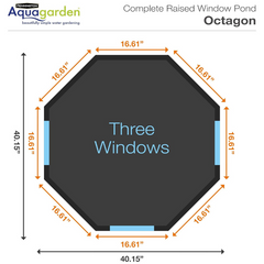 Pennington Aquagarden Complete Raised Window Pond Kit - Octagon