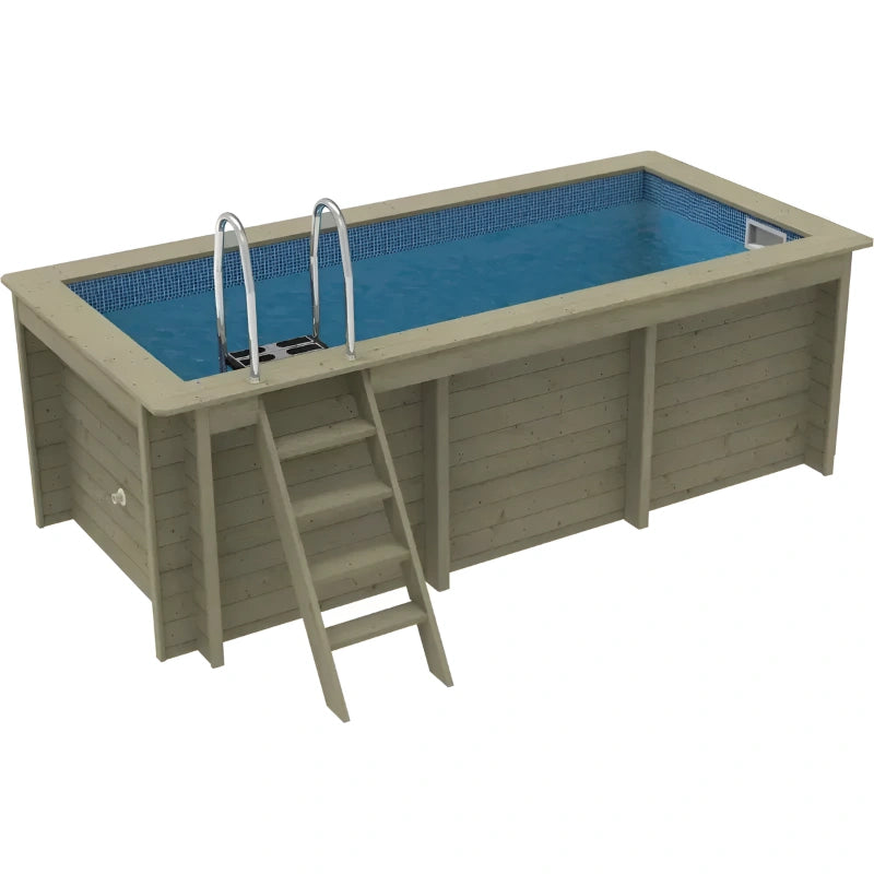 Plastica Nazca 4m x 2m Wooden Pool Package with SwimMaster Counter Current & Invertemp Heat Pump