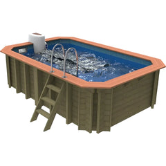 Plastica Wooden Exercise Pool Package with Argonaut/Endurance Filtration & Badu Jet Perla Counter Current & Invertemp Heat Pump
