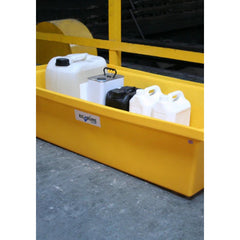 Space Saving IBC Bund Pallet - Yellow with PE Grid & 115L Spill Tray