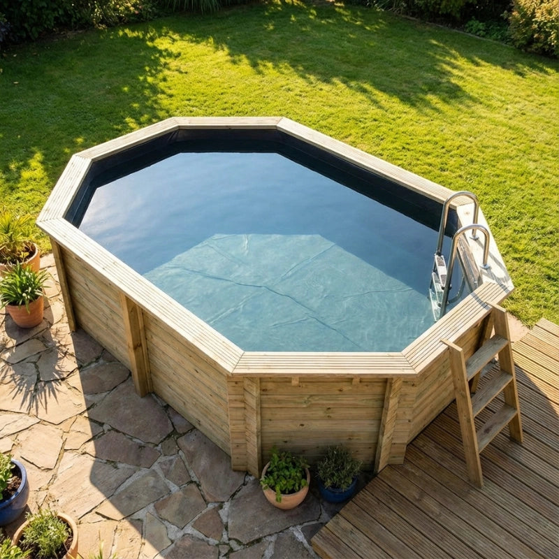 Stretched Octagonal Koi Pond 12ft (3.415m) x 8ft (2.44m), 1419 gallons
